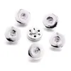 Silver Color Metal 18MM Ginger Snap Button Base Charms for DIY Snaps Leather Bracelet Jewelry Making Accessorie