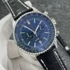 B01 46mm kvalitet navitimer titta på kronograf kvarts rörelse stål svart urtavla 50 -årsjubileum män titta läder remmar armbandsur