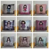 Kuddefodral Lovely Little Girls Cushion Cover Cute Cartoon Child Mönster Square Pillow Case Super Soft Short Plush Pillows Case Home Decor 220714