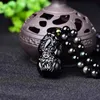 Anhänger Halsketten 8mm Perle Feng Shui Geschenk Obsidian Pixiu Halskette für Mann und Frauen handgemachte gute Glück Amulett SchmuckAnhänger