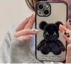 iPhone 13 12 11 Pro XS Max X XR 8 7 Plus PhoneケースメッキBear Doll Cartoonかわいい携帯電話モバイル保護カバー輝く5451386