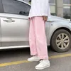 Erkekler Kot Moda Pembe/Beyaz Erkekler İnce Denim Çift Yaz Düz Sıradan Jean Pantolon Kadın Sokak Giyim Ayak Bileği-Uzunluk S-2XLMEN