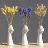 1pcs ceramica bianca mano vaso stile nordico home office decor creativo vaso di fiori composizione floreale soggiorno ornamenti 220423