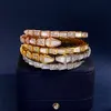Klassieke Serpentine Viper Bangle New Snake Festival Vrouwen Rose Gold Armbanden Hoge kwaliteit Witte Schelp Diamant Koperen Armband Luxe Sieraden Bedelarmband