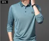 Camisa polo de manga comprida feminina masculina 2022 primavera nova casual de negócios com lapela bordada camiseta masculina