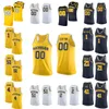 NCAA Michigan Wolverines College Jersey Basketball 51 Austin Davis 4 Chris Webber 41 Glen Rice 25 Juwan Howard 2 Isaiah Livers University Team Marinblå Gul Vit