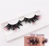 22mm 25mm Color Fake 3D Mink Eyelash Fluffy False Eyelashes With Pink Paper Box Makeup Wispy Lash Extension Full Strip Natural Eye Lashes