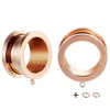 Stainless Steel 4 Colors DIY Ear Tunnels And Plugs Piercing Gauges Piercing Stretchers Body Jewelry 6-25mm 1236 E3