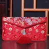 Cadeau cadeau chinois rouge enveloppe année chanceux argent poche cadeau pochette gland sacs de brocart pour le festival de printemps sac d'anniversaire de mariage