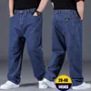 Pantalones vaqueros para hombre Cargo de gran tamaño para hombres azul oscuro pantalones anchos sueltos para hombre talla grande 10XL ropa de calle moda Jean pantalones holgados