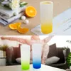 US Warehouse 3oz Gradient Rainbow Colorful Bottom Frosted Sublimation Shot Glass Water Bottle SubliMation Cup Tumbler Z11