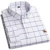 Plus size 6xl 5xl homens camisa de manga longa 100% algodão Oxford Moda Causal Causal Masculino Roupa 220322