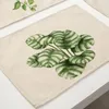 Mats kuddar grönt bladmönster bordsdekoration tyg servett bröllop 43 32 cm servetter hem dekorationsmattar