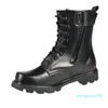 2022 nouvelles bottes printemps hommes militaire en cuir véritable acier orteil chaussures à lacets noir étanche plate-forme de travail moto botte