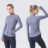 Lu Yoga Jacket Kvinnor Definiera träning Sportrock Fitness Quick Dry Activewear Top Solid Zip Up Sweatshirt Sportwear 2023 Hot Good