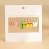 5 Pairs Women Vintage dangle frog duck white cloud Earrings Set Creative Simple Butterfly Bear ear studs Jewelry