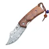 Top Quality Damascus Pocket Folding Knife VG10 Damascus Steel Blade Rosewood/Ebony Handle Small EDC Knives