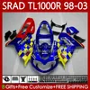 OEM Nadwozie na Suzuki Movistar Blue Srad TL1000R TL-1000 TL 1000 R 98-03 Body 118NO.12 TL-1000R TL1000 R 98 99 00 01 02 03 TL 1000R 1998 1999 2000 2001 2002 2003 Zestaw do obróbki