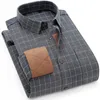 Herenjurken shirts winter geschuurd verdikt plus fluweel warm shirt schapen wol uit één stuk geruite button up shirtmen's Vere22