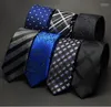 Bow Ties Mens 5cm Vatten Proof Slim Slips Högkvalitativ mager svart randpläd prickar bröllop affär formell tillfälle gåva enek22