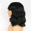 女性の肩の長さの前髪の短い波のかつらブロンドピンク白い合成ボブSハロウィーンロリータコスプレヘア220525