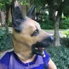 Party Masks Halloween German Shepherd Latex Dog Head Animal Mask Full Face Adult 220823