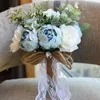 Bruiloft bloemen perfectlifeoh kunstmatige satijnen rozen bruids boeketten rustieke bouquetwedding