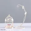 Creative birdcage candle holder wedding wrought iron candle stand European decorations props dining table living room decoration