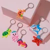 Cute PVC Marine Animals Keychain Party Favor Cartoon Shark Crab Tortoise Shape Keyring Car Key Holder Backpack Bag Charm Accessories Gifts