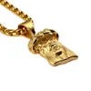 Hip Hop Männer Schmuck Jesus Christus Stück Anhänger Gold Halskette Kreuz mit Mais Kettenlänge 70 cm Charakter250r