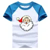 T-shirts julkläder baby barn kort ärm t skjorta flickor och pojkar kläder bomullstecknad tryck barn fest topp-shirts