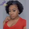 Pixie Cut Short Bob Curly Lace Frontal Human Hair Wig Transparant Deep Wave Lace Front Wigs For Women