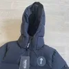 Winter Trapstar Down Jacket Mäns och kvinnors varma kappa huva järnhuvud Premium termisk madrass bred