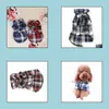 Dog Apparel Supplies Pet Home Garden Casual Plaid Lapel Button Shirt Jacket Cotton Blend Sweatshirt Dogs Clotheswx Drop Delivery 2021 H98Z