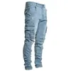 Style Work Fitness Jeans for Men Side Pockets Trousers Men Small Feet Trendy Streetwear Slim Fit Stretch Skinny Jeans 210318