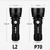 New YB007 XHP70 Super Powerful LED Flashlight XM-L2 Tactical Torch USB Rechargeable Linterna Waterproof Lamp Bright Lantern Yunmai