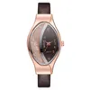 Avogadas de pulseira de luxo de luxo Assista a pulseira de couro casual relógios oval shinestone pu cinto zegarek damski 2022wristwatches