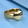 Cool Design Gold Stainless Steel Heart Ring Signet Custom Logo Engraved Rings Customized Jewelry