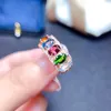 Cluster Rings Zircon Multi Color Crystal Red Blue Green Ring for Women Wedding Jewelry 925 Sterling Silver Rose Gold Lady Gift Cluster Wynn22