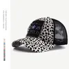 Summer Women Ball Caps Vintage Tiger Leopard Point Pattern Breathable Mesh Cap Girls Outdoor Sunhat 2 Colors