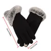 Five Fingers Gloves Autumn Winter Women Touch Screen Female Furry Warm Full Finger Lady Outdoor Sport Driving