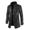 Veste de haute qualité pour hommes, coupe-vent de rue, manteau en cuir, vêtements épais, polaire, veste décontractée pour homme, PU 220816