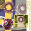 Decorative Flowers & Wreaths Artificial Lavender Spring Wreath Handcrafted Flower Garland Fake Decoration Home Wedding Door Wall Floral Deco