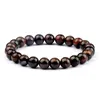 Brins de perles Bracelets pour hommes 8mm Chakra Agates rondes naturelles Onyx Yoga énergie de guérison Lapis Lazuli perles Bracelets élastiques Pulsera femmes bijou