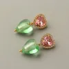 Dangle & Chandelier Colorful Glass Heart-Shaped Gem Earrings Blue Pink Niche Temperament EarringsDangle