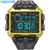 Wristwatches Cool Skyblue Sport Watch For Man High Quality Waterproof Luminous Digital Watches Led Mens Square Army Clock Relogio MasculinoW