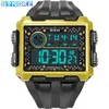 Orologi da polso Cool Skyblue Sport Watch For Man Orologi digitali luminosi impermeabili di alta qualità Led Mens Square Army Clock Relogio MasculinoW