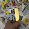 Najwyższej klasy Iron Box Card Card Cartę Gra Gra Gold Folio Paper Bronzing Proces Universal Celtic Thelema Steampunk Tarots Deck Games