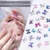 12 st Harts Metall Fjärilsdesign 3D Nail Art Dekorationer Charm Smycken Pärla Japansk stil Manikyr DIY Tillbehör Tillbehör WH0609