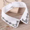 Bow Ties Women Chiffon Neck Shirt Fake Collar Rhinestone Ruffle Spets Floral Hollow Out Neck Lapel False Löstagbar blus Topsbow